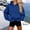 Blue, variant on Women's Cropped Hoodies Sweatshirts Cute Plus Size Long Sleeve Tops Loose Pullover Shirts with Pocket Purple