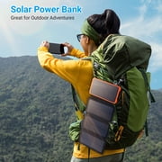 SOLPOWBEN 30000mAh Solar Power Bank with 4 Solar Panels, Portable Battery Pack, Compatible with iPhone 17 & USB-C Devices, Flashlight for Camping Travel (Orange)