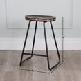 thumbnail image 2 of Saddle Scandinavian Wood Counter Stool w/ Metal Base (Set of 2), 2 of 4