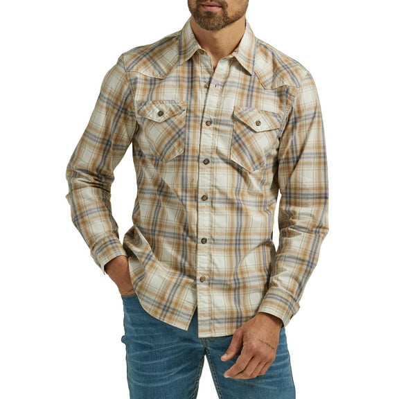 Wrangler Men’s Slim Fit Long Sleeve Woven Shirt, Sizes S-5XL
