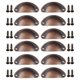 thumbnail image 1 of Paquete de 12 tiradores planos negros para cajones, para armarios, tazas, herrajes de cocina y gabinetes. Bronce rojo, 1 of 9