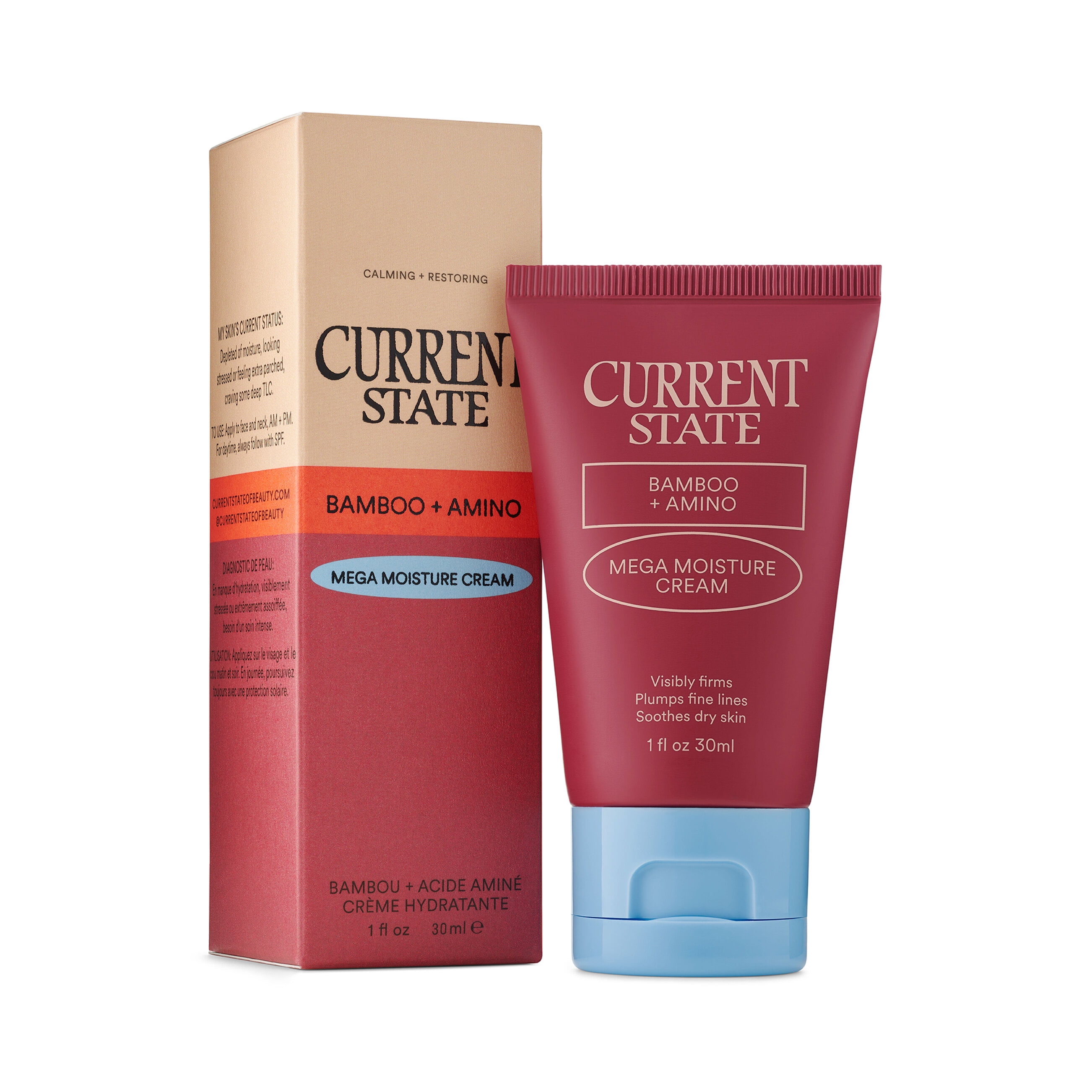 Current State Bamboo Amino Mega Moisture Cream, for Everyday Care and Dry Skin, Skincare, 1 fl oz