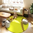 thumbnail image 4 of ZENELESS Kids Circle Area Rug,Softball Print Children Carpet,Non Slip Soft Playmat Rug for Playroom Children Toddlers Bedroom(47" Diameter Round), 4 of 10