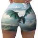 thumbnail image 2 of Fotbe Cloud Sky Green Dragon Shorts Sin Costuras – Shorts Deportivos de Cintura Alta para Mujer, Elásticos para Gimnasio, Yoga, Running o Ciclismo-Medium, 2 of 8