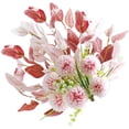 thumbnail image 3 of Artificial Flowers Faux Hydrangea Flower Arrangements Silk Flower Bouquet Tabletop Ornaments Simulation Bouquet for Wedding Home Living Room Decor,Pink,Topboutique (Vase NOT Including), 3 of 6