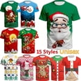 thumbnail image 2 of (15 estilos) Ropa unisex Nueva moda Navidad Impresión digital Adolescente Camiseta de manga corta Hombres/Mujeres Casual Tallas grandes Top, 2 of 4