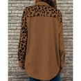 thumbnail image 5 of Herrnalise Jackets For Women Coat Leopard Printed Mid Length Jacket For Woman Shackets For Women 2024 fall Brown,XL, 5 of 7