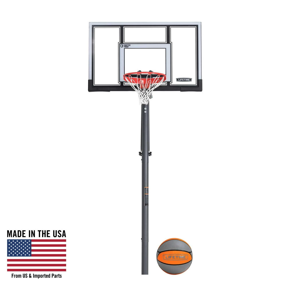 Lifetime 54" Polycarbonate Adjustable InGround Basketball Hoop, 90962
