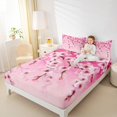 thumbnail image 4 of Manfei Cherry Blossoms Bed Sheets 4pcs for Girls, Pink Flower Floral King Sheets, Japanese Style Blossoms Sheet Set, Super Cozy Room Decor, 4 of 7