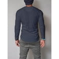 thumbnail image 2 of SANOPY Mens Henley Shirts Long Sleeve Fashion Tee Shirts Slim Fit 4 Buttons T-Shirts Casual Basic Pullover Top, 2 of 5