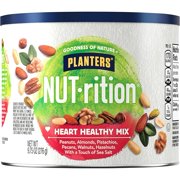 PLANTERS NUT-rition Heart Healthy Snack Nuts Mix, 9.75 oz Canister - On-the-Go Snack, Work Snack, School Snack and Active Lifestyle Snack - Wholesome Snack - Nutrient Dense Snack - Kosher