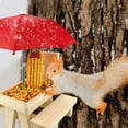 thumbnail image 3 of Squirrel Feeder with Umbrella, Wooden Squirrel Picnic Table, Hard and Strong, 3 of 7