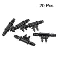 thumbnail image 2 of Uxcell Barb Drip Pipe Connector 4mm and 8mm Inner Diameter Hose Fitting 4 Way for Garden Irrigation System,Plastic 20pcs, 2 of 5