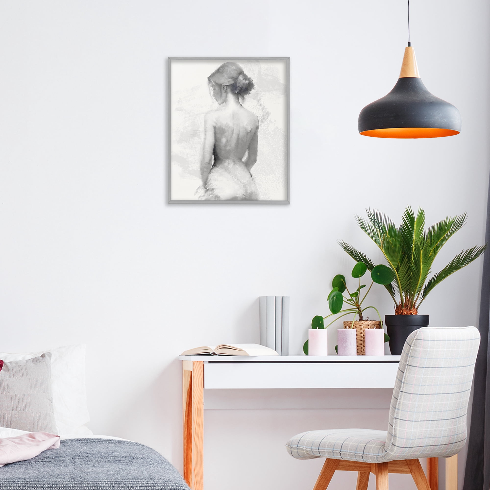 Stupell Industries Mine Elegant Figure Gray Framed Giclee Art, design by Kim Allen