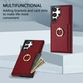 thumbnail image 3 of K-Lion Compatible with Samsung Galaxy S23 Plus Wallet Case,Luxury PU Leather Shockproof Protective Case Card Holder Slot Ring Holder Kickstand Phone Cover for Samsung Galaxy S23 Plus ,Red, 3 of 5