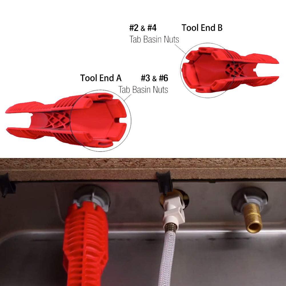 8in1 Multifunction Faucet&Sink Installer Wrench Plumbing Tool Water Pipe Spanner 