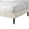 thumbnail image 5 of Castle Place Sophisticated Wingback Velvet Upholstered Twin Platform Bed, Beige, 5 of 11