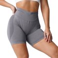 thumbnail image 1 of Gibobby Pantalones De Casuales Para Mujer Pantalones cortos de algodón para mujer, cintura alta elástica, plisados, con volantes, lindos, para la playa, informales, fluidos(Gris, S), 1 of 5