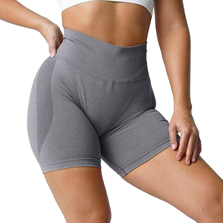 adviicd Short Pants Yoga Leggings Womens Workout Biker Shorts Seamless High  Waisted Tummy Control Gym Yoga Pants Grey X-S