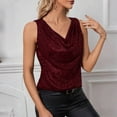 thumbnail image 5 of Women'S Sequin Tank Top Sparkly Sleeveless Dressy Party Shirts Holiday Scoop Neck Shimmer Tops Going Out Outfits,Summer Sleeveless Tanks Tops Blouses,Club Draped Cocktail Camisole Vest Blouse Wine S, 5 of 7