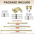 thumbnail image 4 of Ridicili 5/8" Telescoping Single Curtain Rods with Trumpet Finials,Gold, 28"-48", 4 of 6