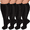black, variant on 4 Pairs Plus Size Compression Socks Wide Calf for Men Women Knee Support Hose Medias De Compresión Para Mujer Accessories for Work Leg Long Compression Stockings Pregnancy Maternity Travel Beat Rated