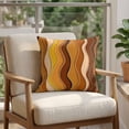 thumbnail image 4 of 16x16 Pillow Covers Set of 2, Burnt Orange Ombre Square Throw Pillow Covers for Couch/Sofa/Living Room, Abstract Art Moire Ocean Waves Decorative Soft Pillowcases for Couch Throw Pillows, 4 of 9