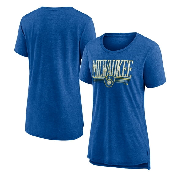 Women's Royal Milwaukee Brewers Toppler Tri-Blend T-Shirt