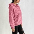 thumbnail image 6 of Pounoo Womens Long Sleeve Tops Thick Cozy Plush Knit Relax Fit Oversized Pullover Sweatshirt Multi Tone Outdoor Cold Weather Hoodies, 6 of 7