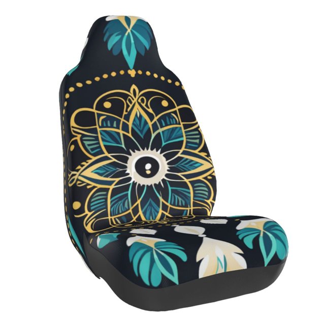 Wukai Boho Dreamcatcher Full Set Car Seat Covers with Soft Padding Universal Auto Front Seats Protector and Cushion Mat