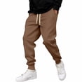 thumbnail image 4 of Lumtrix Jogger Sweatpants for Men Drawstring Cuffed Sweatpants Fall Winter Jogging Pants with Pockets Coffee XL, 4 of 7
