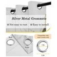 thumbnail image 6 of Gray Gold Marble Blackout Curtains 63 Inches Length, Modern Abstract Marble Crack Texture Window Treatment Thermal Insulated Drapes for Bedroom Living Room 2 Panels 104x63 Inches, 6 of 8