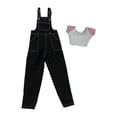 thumbnail image 1 of Conjunto de pantalón de manga corta a escala 1/6, ropa en miniatura, disfraz de cosplay realista de pierna ancha para figuras de acción masculinas de pantalones negros, 1 of 8