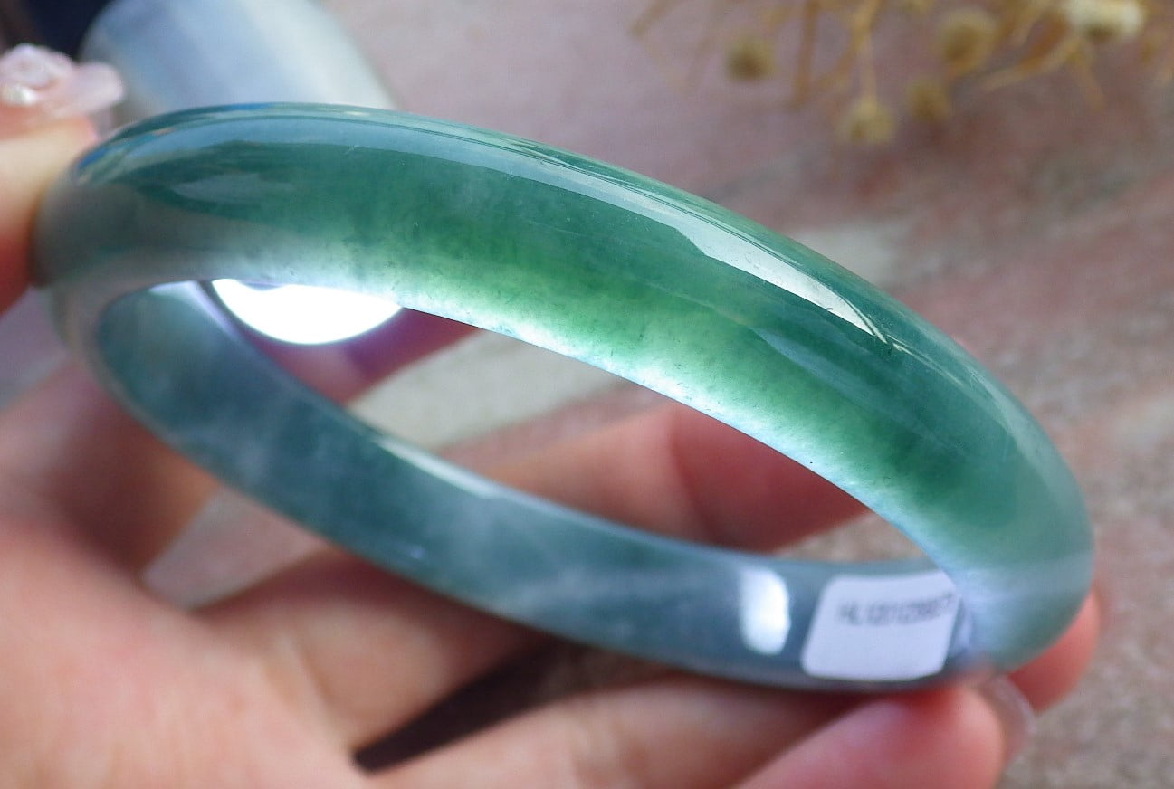 Icy Green Natural A JADE Jadeite Bangle Bracelet 60 mm 682124 TN