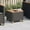 Black, variant on vidaXL Patio Table Beige 17.7"x17.7"x14.6" Poly Rattan Acacia Wood