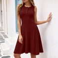 thumbnail image 6 of Karymi Maxi Dress Ribbed Knit Sleeveless Mini Dress, Solid Round Neck Henley Button Down A-Line Swing Dress, Casual Flowy Tank Dress Maxi Dress, 6 of 6