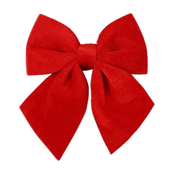 Luoshdecor Red Velvet Wreath Bows,Winter Christmas Bows Xmas Hanging Ornaments for Christmas Wreath Party Decoration 7.87 in