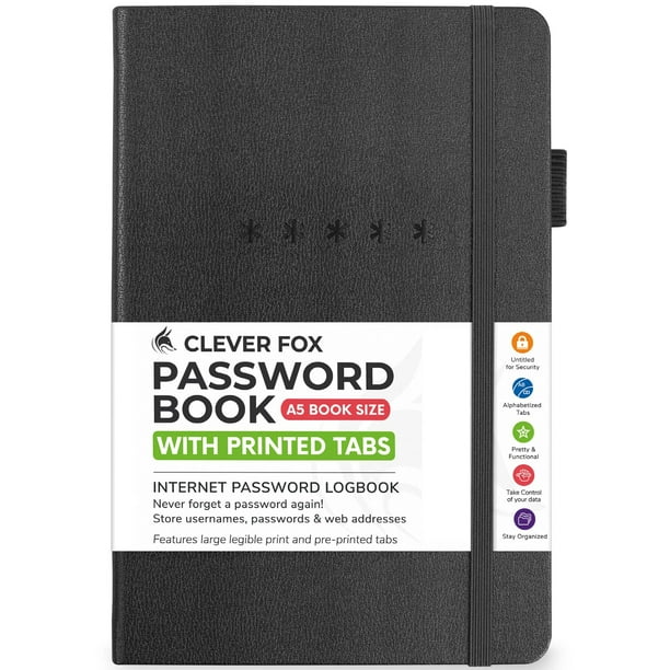 Clever Fox Password Book Alphabetized Address & Password