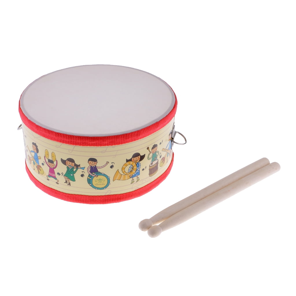 yotijay Small Hand Drum Snare Drum with Sticks Belt Set for Children Christmas Birthday