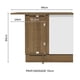 thumbnail image 2 of Mueble Inferior de Cocina Esquinero Madesa Glamy 1 Puerta Marron/Blanco, 2 of 5