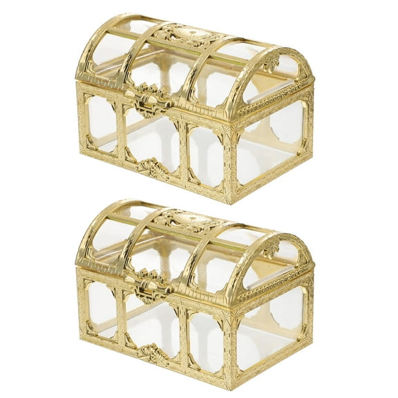 SKISUNO 2Pcs Keepsake Jewelry Box Small Retro Treasure Chest Storage Case