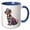 Blue/White, variant on 3drose, Funny Cute Cool Dachshund Puppy Dog Wearing Colorful Sweater Graffiti, 15oz Two-tone Black Mug