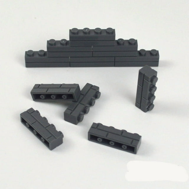Ladrillos de pared gruesos de partículas pequeñas, 1x2, 1x3, 1x4 puntos, accesorios a granel, puertas, ventanas, bloques de construcción DIY, juguete educativo para niños,60pcs DK grey 1x4