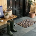 thumbnail image 5 of TOWN & COUNTRY TERRA Emmett Groovy Checkerboard Outdoor Door Mat, Natural Coir, Heavyweight, Non-Slip Entryway Mat, Blue, 18"x30", 5 of 6