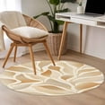thumbnail image 5 of Vintage Style Round Area&nbsp;Rug 4ft Brown Tropical Plants Palm Leaf Non-Slip&nbsp;Washable Circle Rugs Soft Felt Indoor Floor Mat for Bedroom Kitchen Living Room Bathroom, 5 of 9