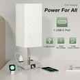 Dimmable Bedside Lamps with USB A+C Ports, Suitable for Bedroom/Living