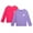 Fuchsia/Lilac, variant on Real Love Girls' Rash Guard - 2-Pack Quick Dry Long Sleeve Swim Shirts for Girls (Sizes: 2T-16)