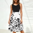 thumbnail image 5 of qucoqpe Summer Dresses for Women 2026 Fashion Floral Print Sleeveless Crew Neck Loose Fit Casual Midi Tank Dress, 5 of 8