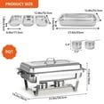 thumbnail image 4 of PRIJESSE 4 Pack Stainless Steel Food Warmers 9 QT Chafers and Buffet Warmers Sets with 1/3 Size pan Commercial Catering Chafers for Event, 4 of 8