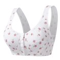 thumbnail image 3 of VISALY Wireless Bras Plus Size Bras Front Closure Bras No Underwire Vest Bra Soft Bras Everyday Bras foral Bras Comfortable Supportive Tshirt Bralette Breathable Bras Sports Bras Comfy Bras Wine 46, 3 of 3